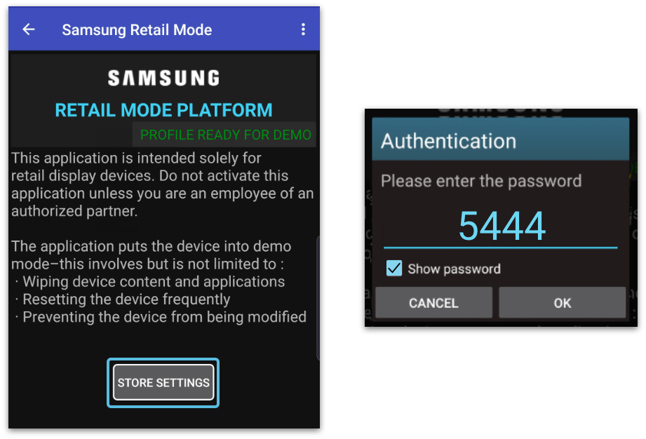Solución alternativa Samsung Retail Mode